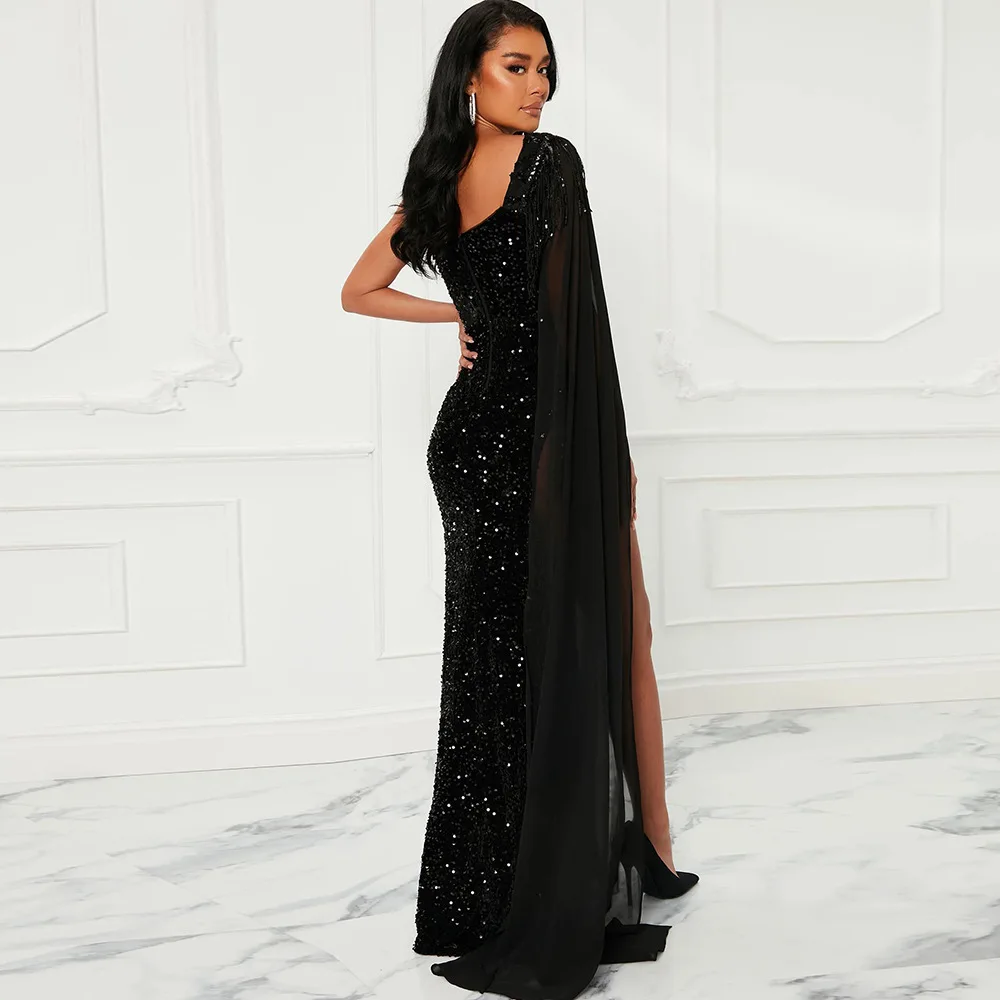 Новое поступление 2023 от Felyn платье знаменитого бренда однотонное с блестками и