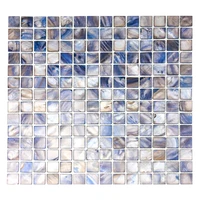 natural black mother of pearl seashell blue black square mosaic splicing tile sticker bathroom living room background wall decor