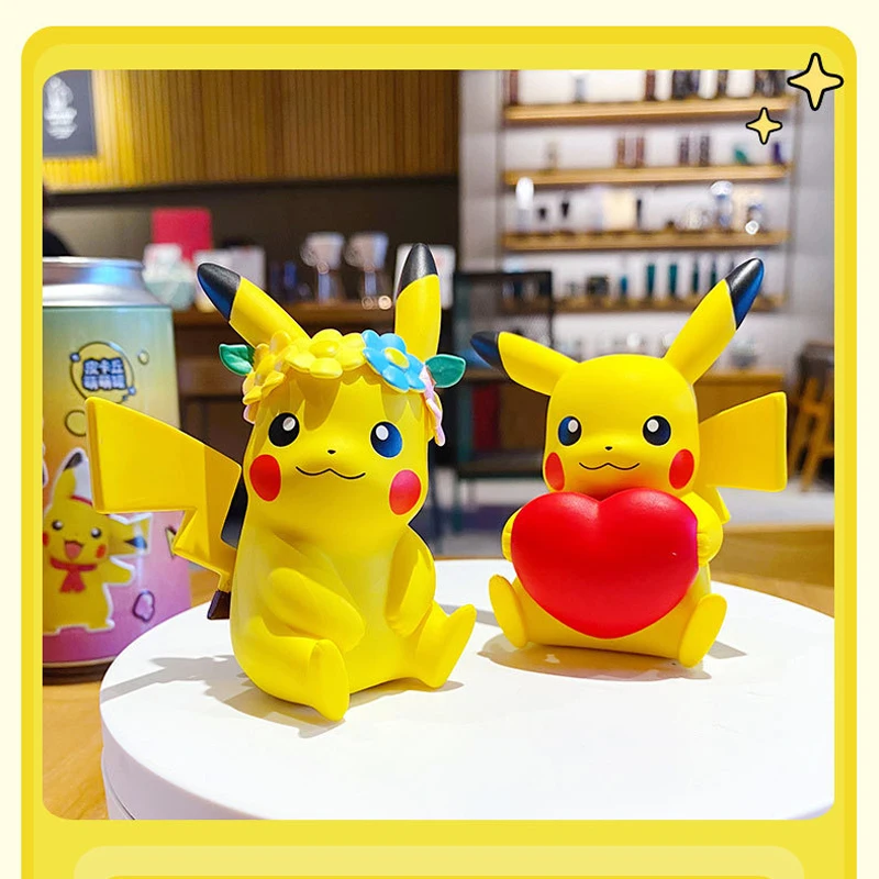 

Pokemon Figurine Cute Holiday Love Cook Candies Pikachu Canning Mystery Box Anime Model Creative Car Ornament Toy For Kids Gifts