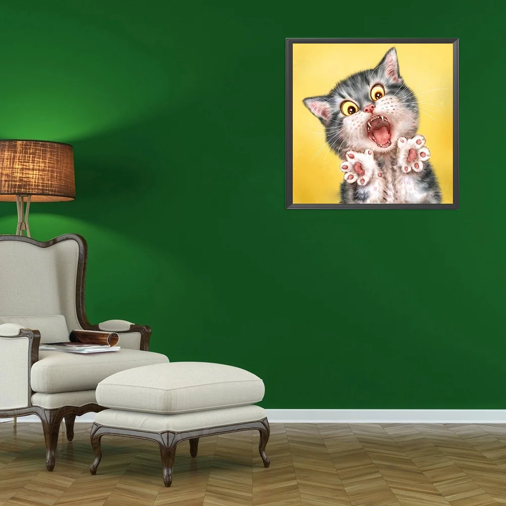 Квадратная Алмазная мозаика детский набор с котом и цифрами для девочек