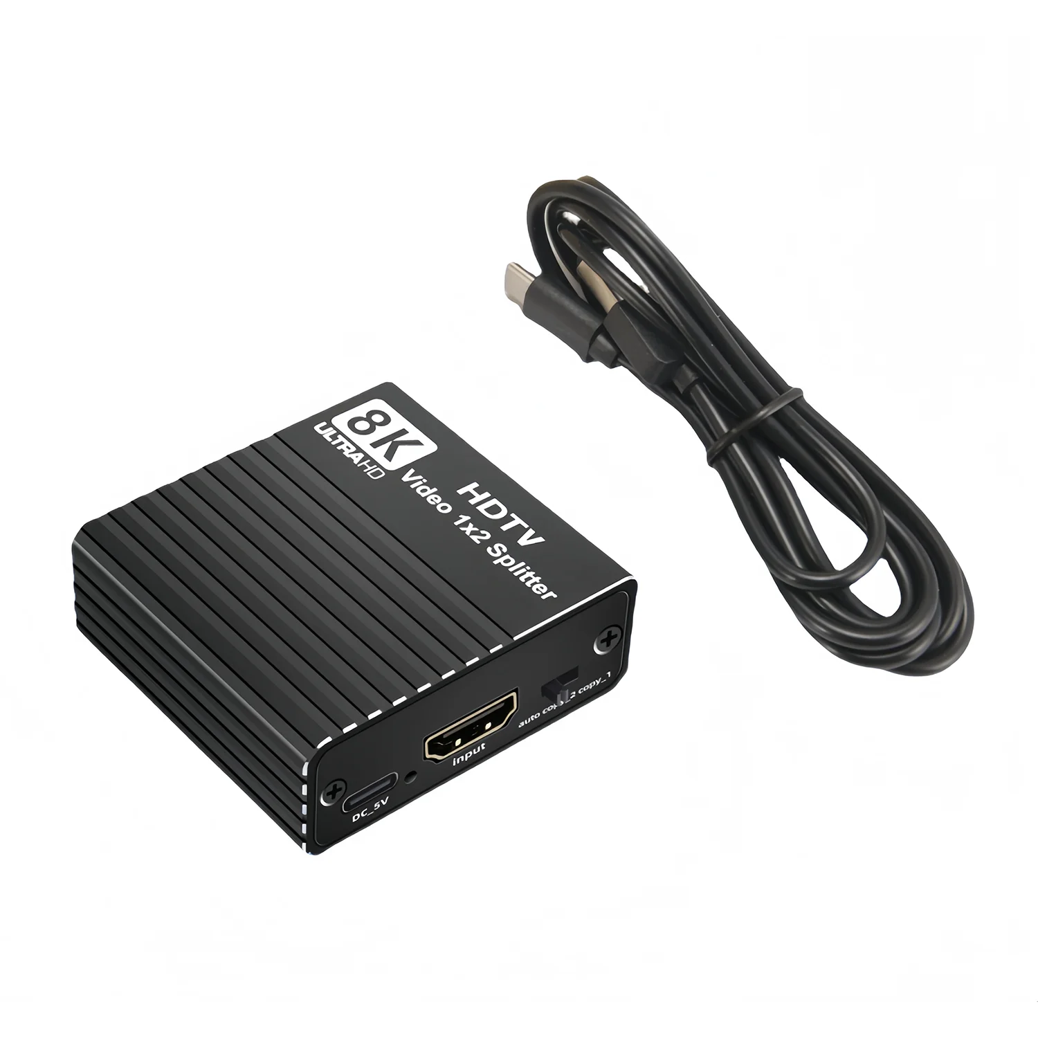 Фото HDMI-сплиттер 1x2 (1 вход, 2 выхода) для двух дисплеев, 8K60Гц, 4K120Гц, 1080P240Гц, видеоразветвитель для PS5, ПК, ноутбука, подключения к телевизору №1