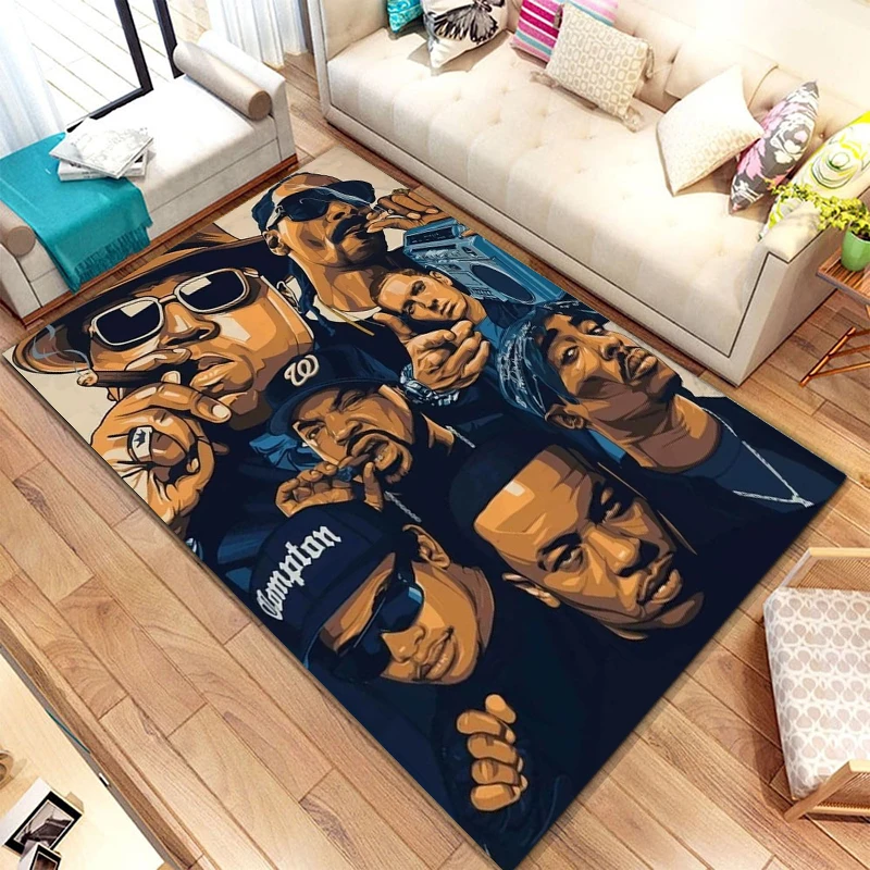 Hip-hop Star Printed Carpet for Living Room Rugs Camping Stranger Things Picnic Mats Anti-Slip E-sports Rug Yoga Mat Fans Gift