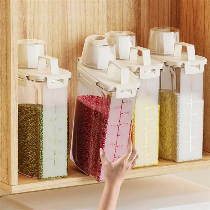

Storage Box Scale Display Transparent Home Supplies Storage Tank Transparent Pot Body Food Grade Household Storage Storage Cans