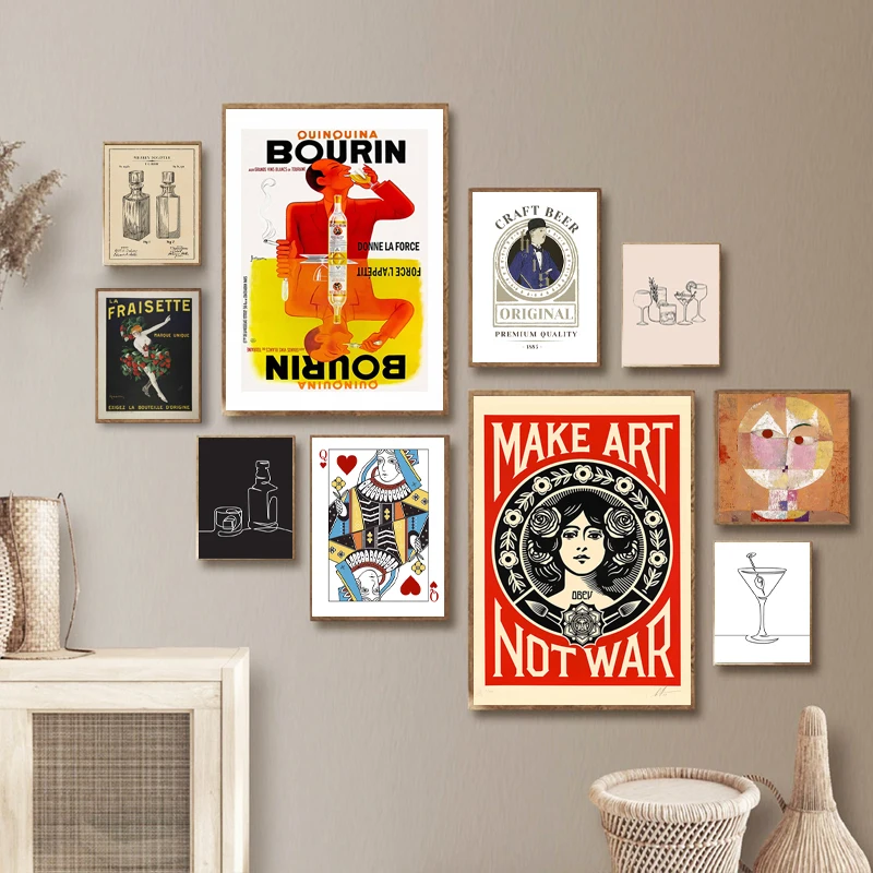 Настенные картины с изображением арт-галереи бара эклектическая печать пиво