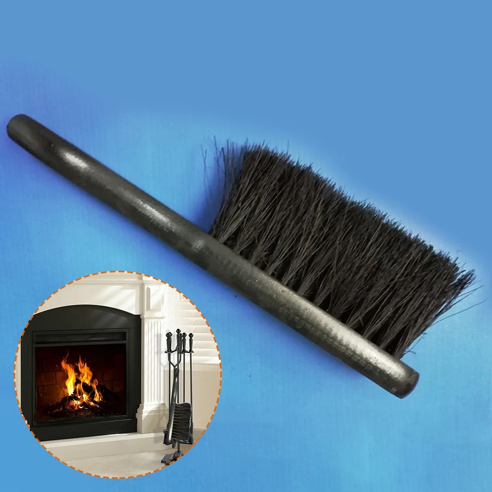 

1Pc Fireplace Brush Wooden Handle Shape Brush Head Fireplace Fire Hearth Fireside Brush For Doing Thorough Cleaning.