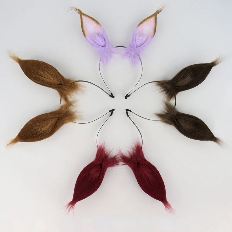 Плюшевые аксессуары для волос с конскими ушками японские искусственные уши