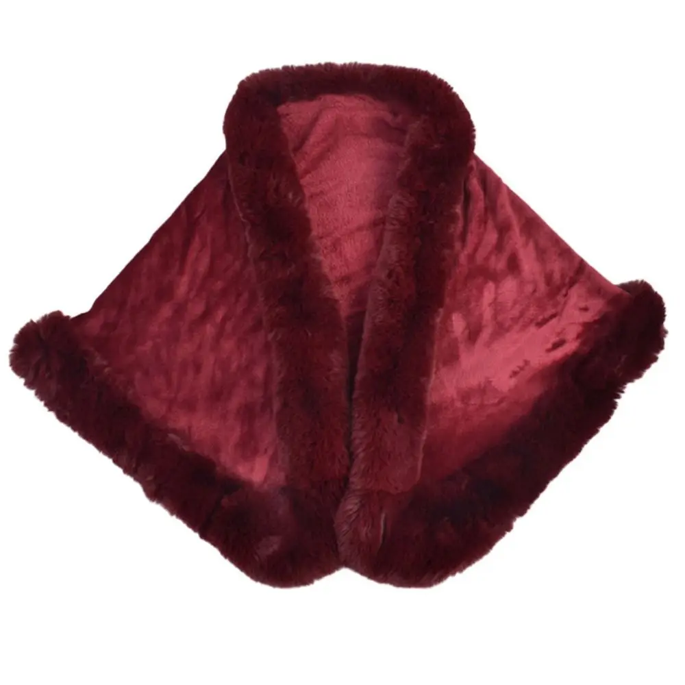 Модная зимняя теплая плюшевая шаль утепленное пальто воротник из искусственного