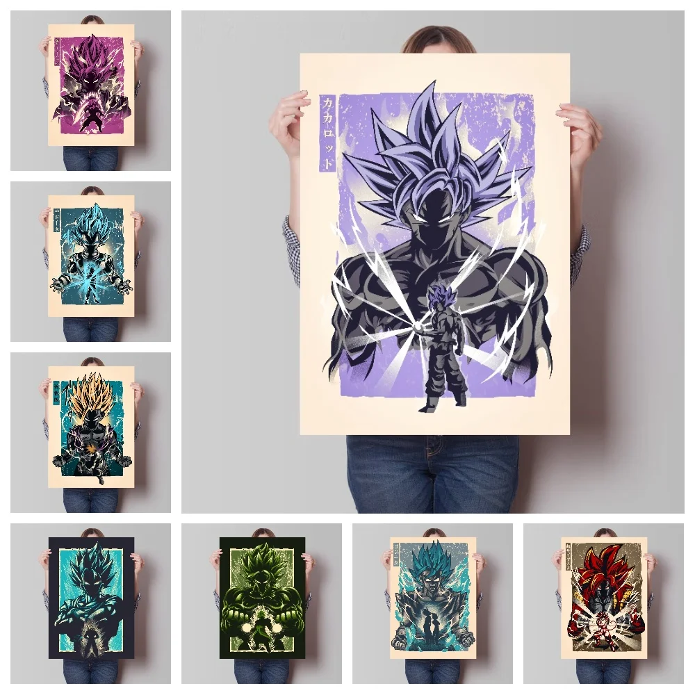 

Japanese Anime Canvas Painting Dragon Ball vintage Goku Poster Prints Mural Pictures Art Living Room Home Decor Children Gift