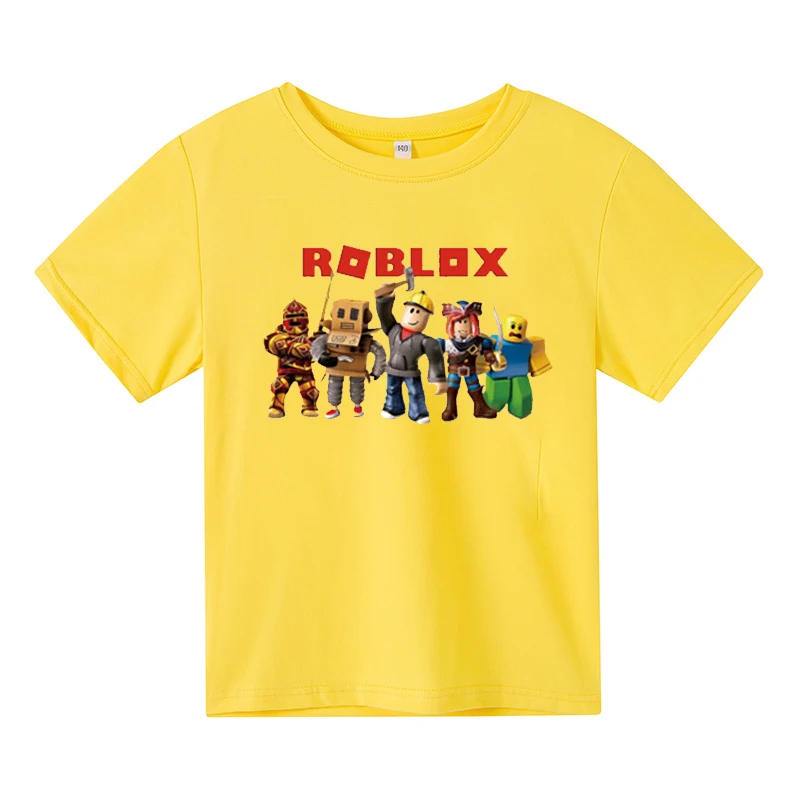 

2022 Robloxing T Shirt Kids Play Solid Color 3D Print Loose Athletic Casual Oversized Comfortable Short Sleeve Clothing Summer