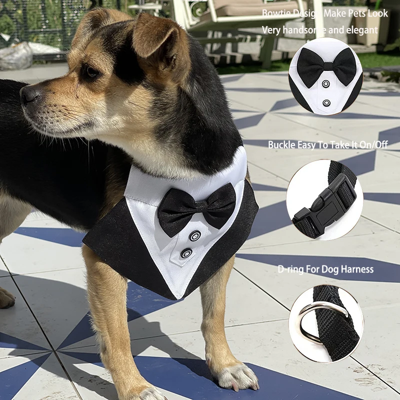 

Pet Items Dog Fancy Dress Polyester Pet Saliva Towel Dog Collar Harness Small Dog Dogs Accessories with Bow Dog Costume Dogs