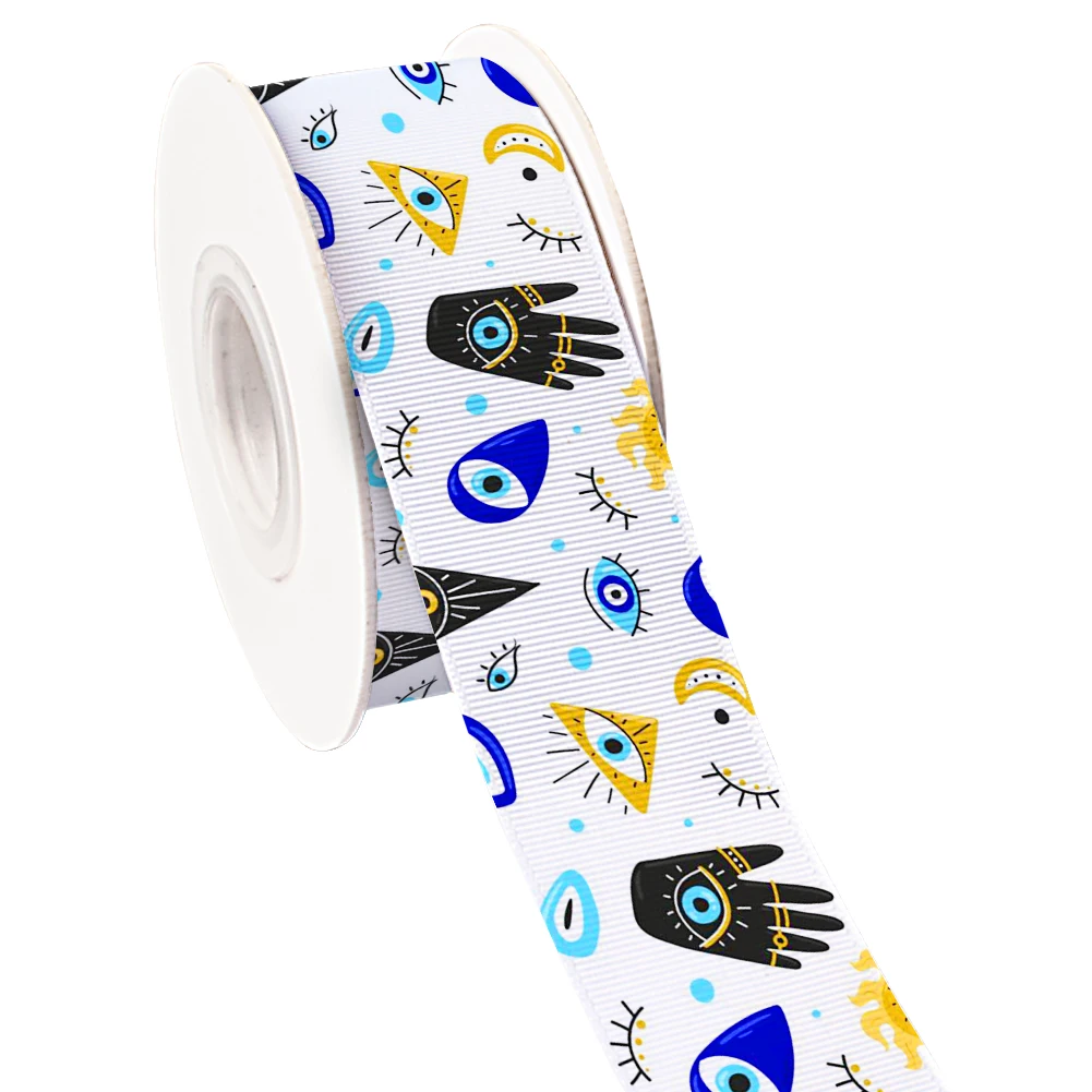 10 ярдов уникальная корсажная/атласная лента с мультяшным рисунком глаз для