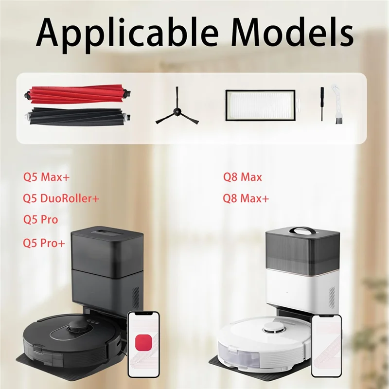 Фото Запасные комплекты CMHI для робота-пылесоса Roborock Q5 Max+/Q5 Duoroller+/Q5 Pro/Q5 Pro+/Q8 Max/Q8 Max+, основная щетка HEPA-фильтр №3