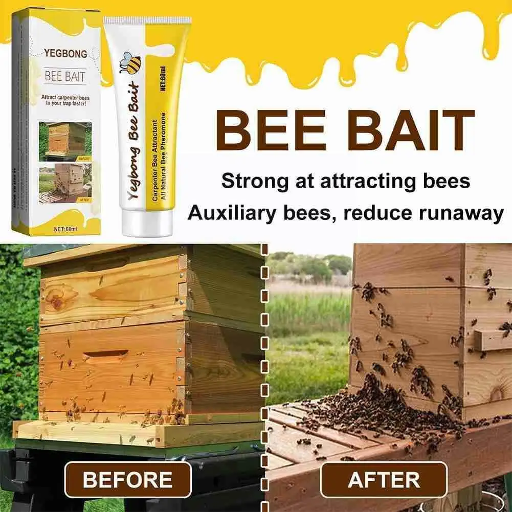 

60ml Bee Bait All-Natural Wide Distribution Cream Bee Attractant Beehive Beekeeping Supplies for Garden P8J5