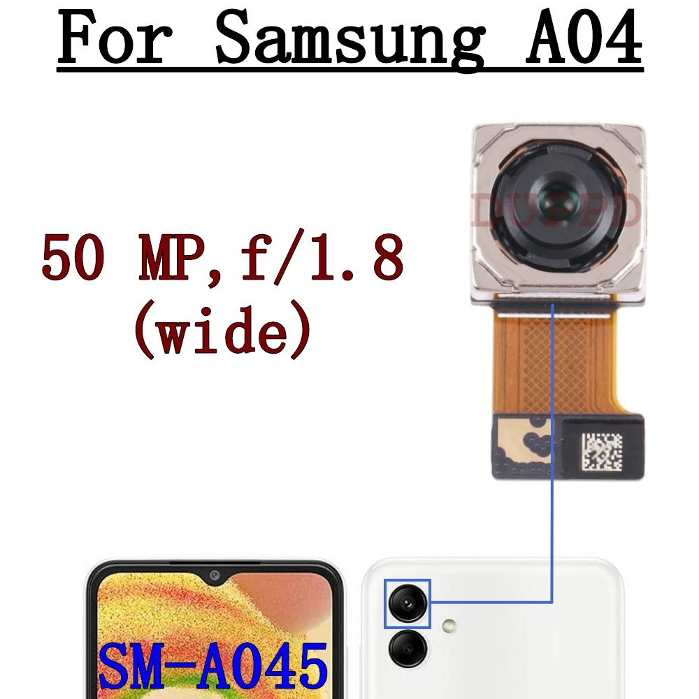 Передняя Задняя камера для Samsung Galaxy A04 SM-A045F A045M задняя широкая макро-глубина