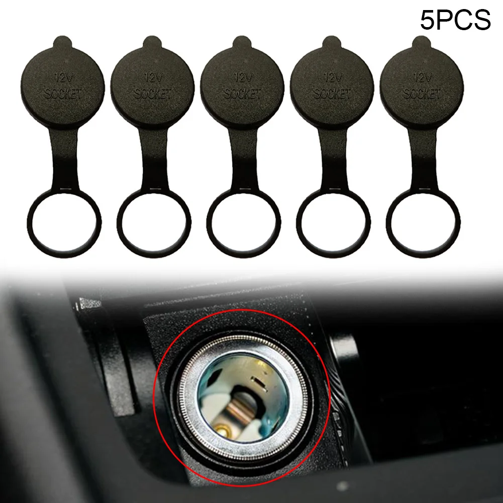 5pcs Universal Car Cigarette Lighter Socket Cover 12V Outlet Lid Dust-proof Waterproof Cap Wire Connector Protective Sleeve