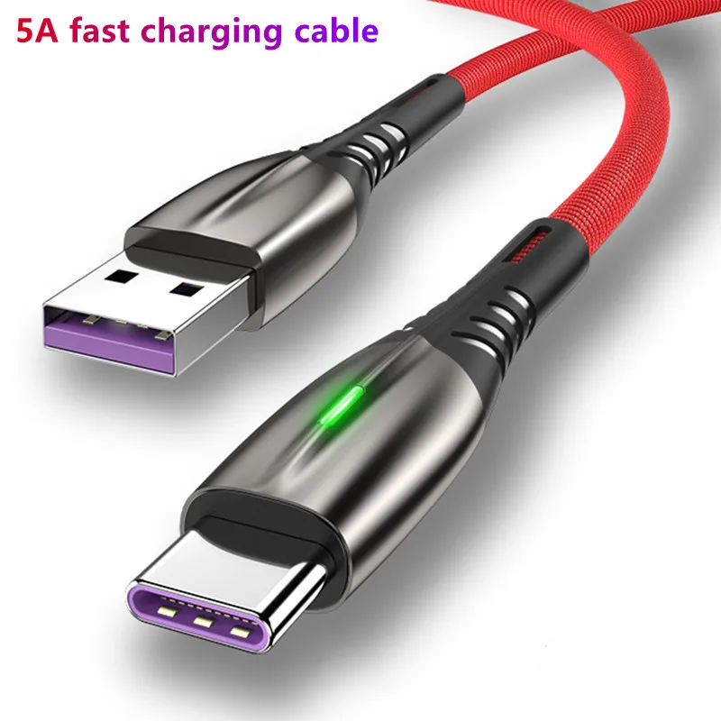 

5A 1m USB Type C Cable Micro USB Fast Charging Mobile Phone Android Charger Type-C Data Cord For Huawei P40 Mate 30 Xiaomi Redmi