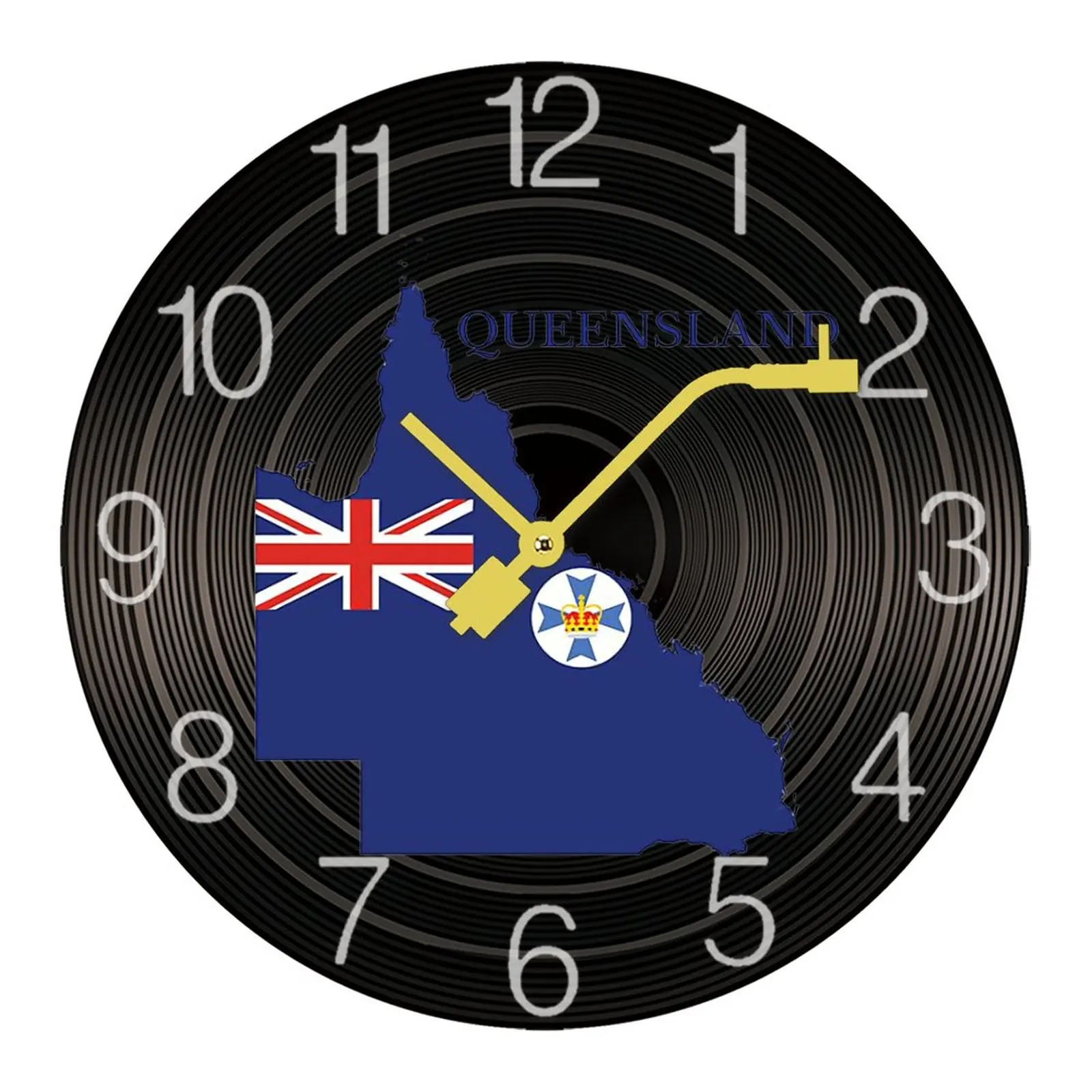 

DIY Mute Queensland Australian State Record Wooden Wall Clock Vintage Home Decoration New Laundry Room Funny Geek Chronograph