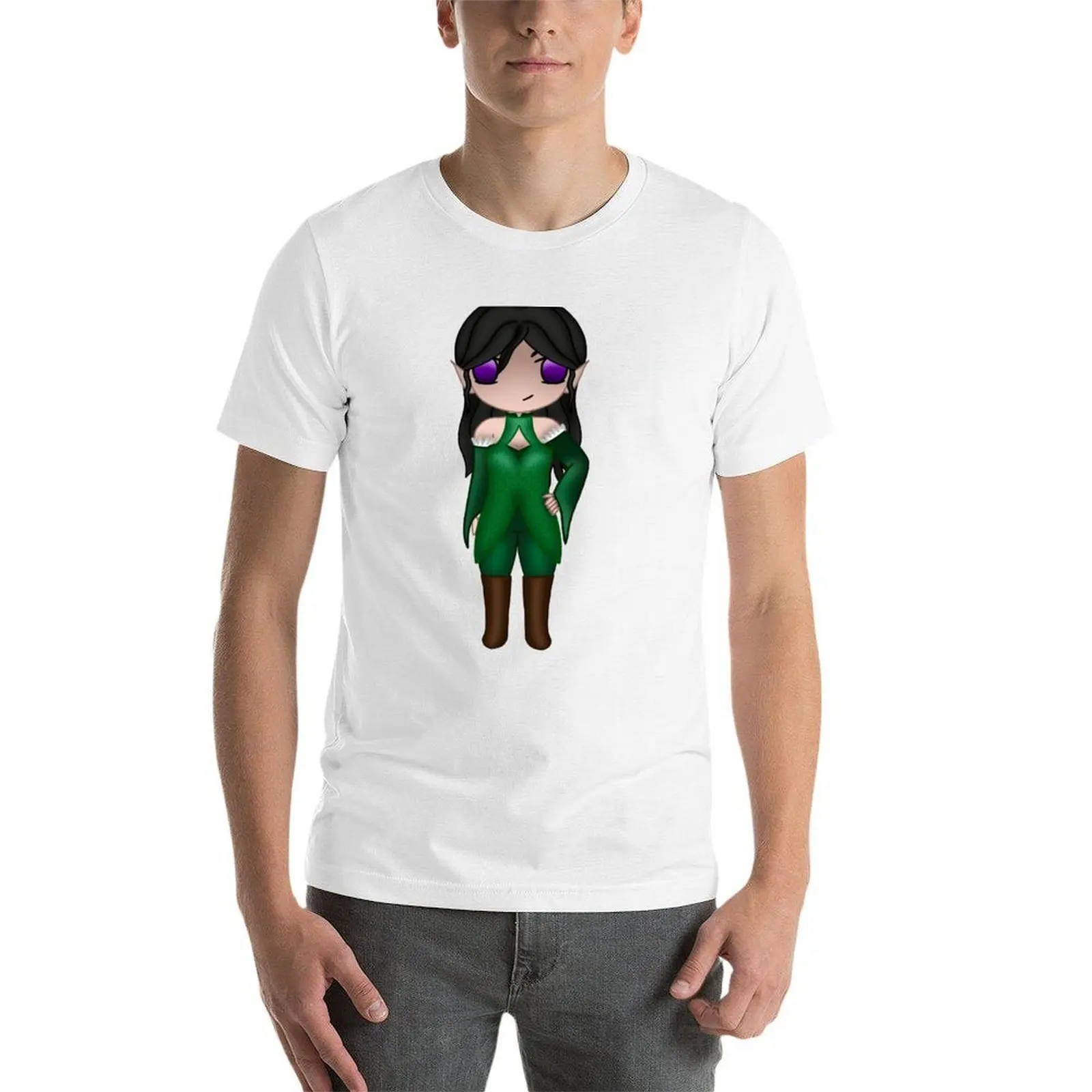 Фото Футболка Chibi Eerden (без рисунка) для мужчин, хлопковая футболка, персонализированные футболки для мужчин, винтажная футболка с графическим рисунком №3