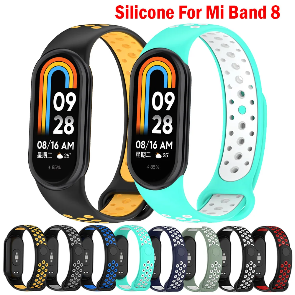 

Bracelet for Mi Band 8 Strap NFC Accessories Sport Silicone Rubber SmartWatch Wristband pulseira correa Xiaomi MiBand 8 strap