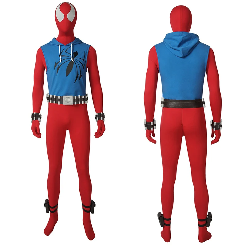 Comic Scarlet Spider Cosplay Ben Reilly Jumpsuits Costume Halloween Superhero Acting |