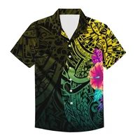 2022 summer fashion harajuku polynesian hawaiian shirt plus size beach button short sleeve casual loose tee