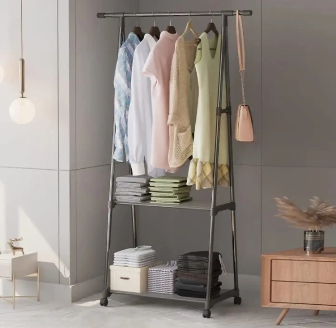 

Macaw Clothes Hanger Steel Shoe Guard Shelf C/wheel Organizer Rack Stand Holder Minimalist Home Dorm Cabinet