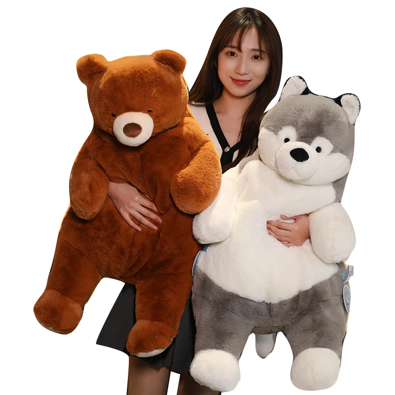 

1pc Lazy Soft Teddy Bear Crocodile Duck Tiger Panda Plush Toys Husky Shiba Inu Super Big Hugging Pillow Stuffed Animal Cushion