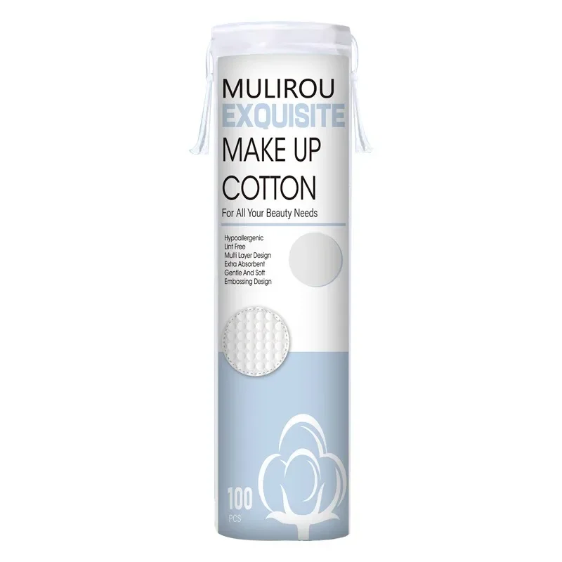 100P жемчужная подушечка для снятия макияжа полностью хлопковая сэндвич-круглая с