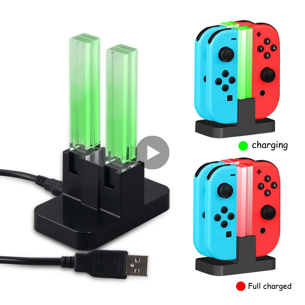 

Dock For Joy Con Nintendo Switch Controller Control Joycon Charger Charging Docking Station Gaming Accessories Support Stand USB