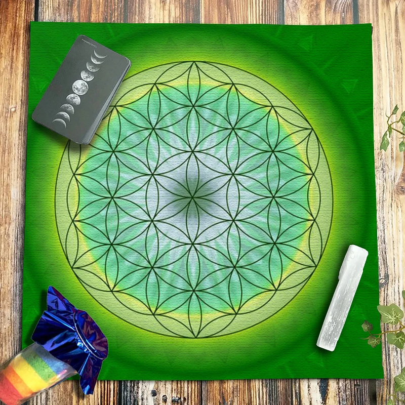 

Rainbow Flower of Life Tarot Tablecloth Velvet Altar Cloth Pagan Witchcraft Oracle Card Pads Divination Fortune Astrology 49CM