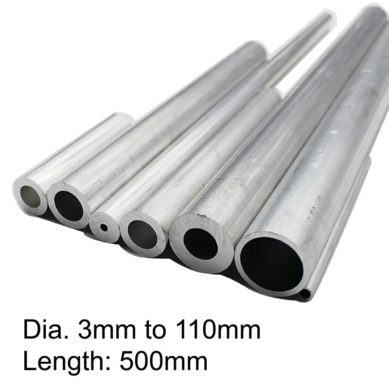 

Aluminum 6061 Round Tubing Pipe Outer Diameter 3mm to 110mm Length 500mm Customized