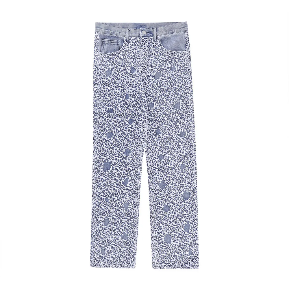 Hollow out jeans for men harajuku streetwear pants for men y2k men’s jeans designer streetwear men cargo jeans