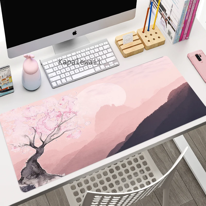 cherry blossom mouse pad computer laptop anime keyboard mouse mat large mousepad keyboards gamers decoracion desk mat for csgo free global shipping