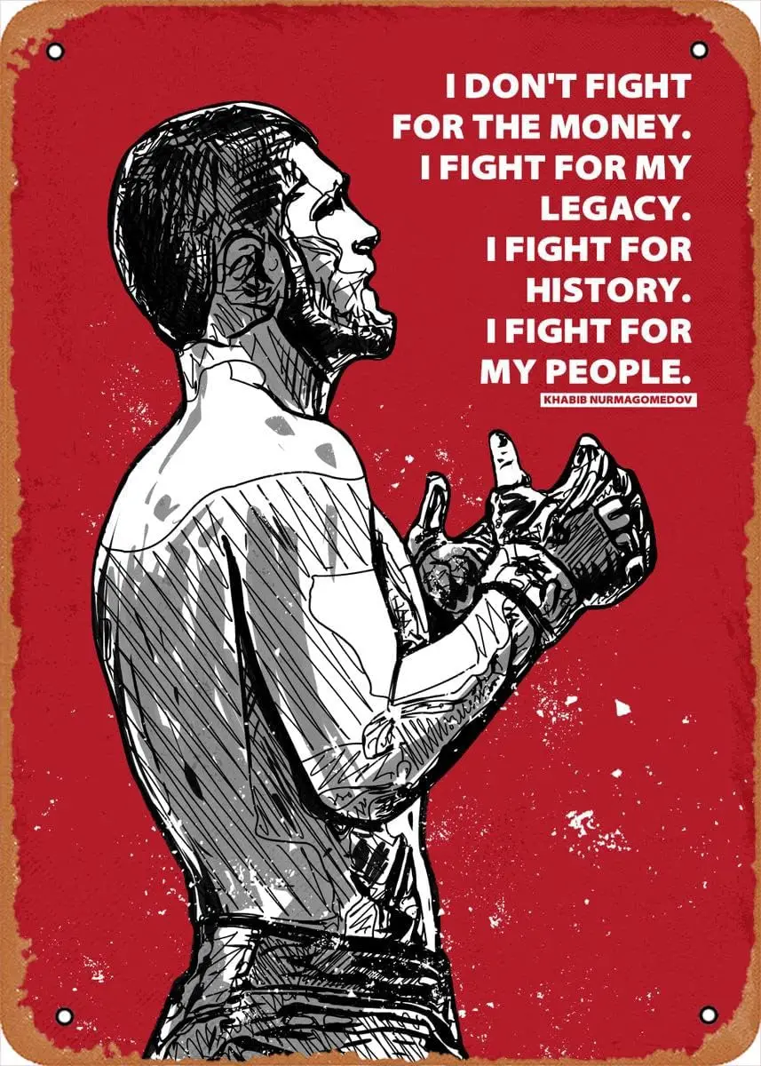 GerRt Fghter Legend KHBB QUOTE Плакат 8x12 nch Ретро Vntge Metl Sgn Home Mn Cve rt