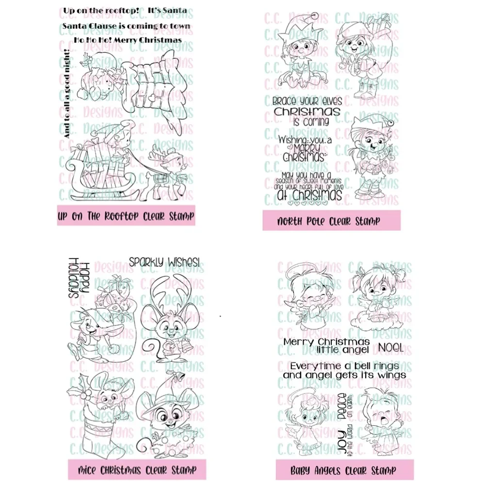 Рождественский штамп 2024 прозрачный Ангелы украшение для скрапбукинга дневника