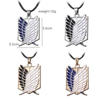 attack on titan survey corps logo necklace wings of freedom pendant anime jewelry necklace jewelry collar