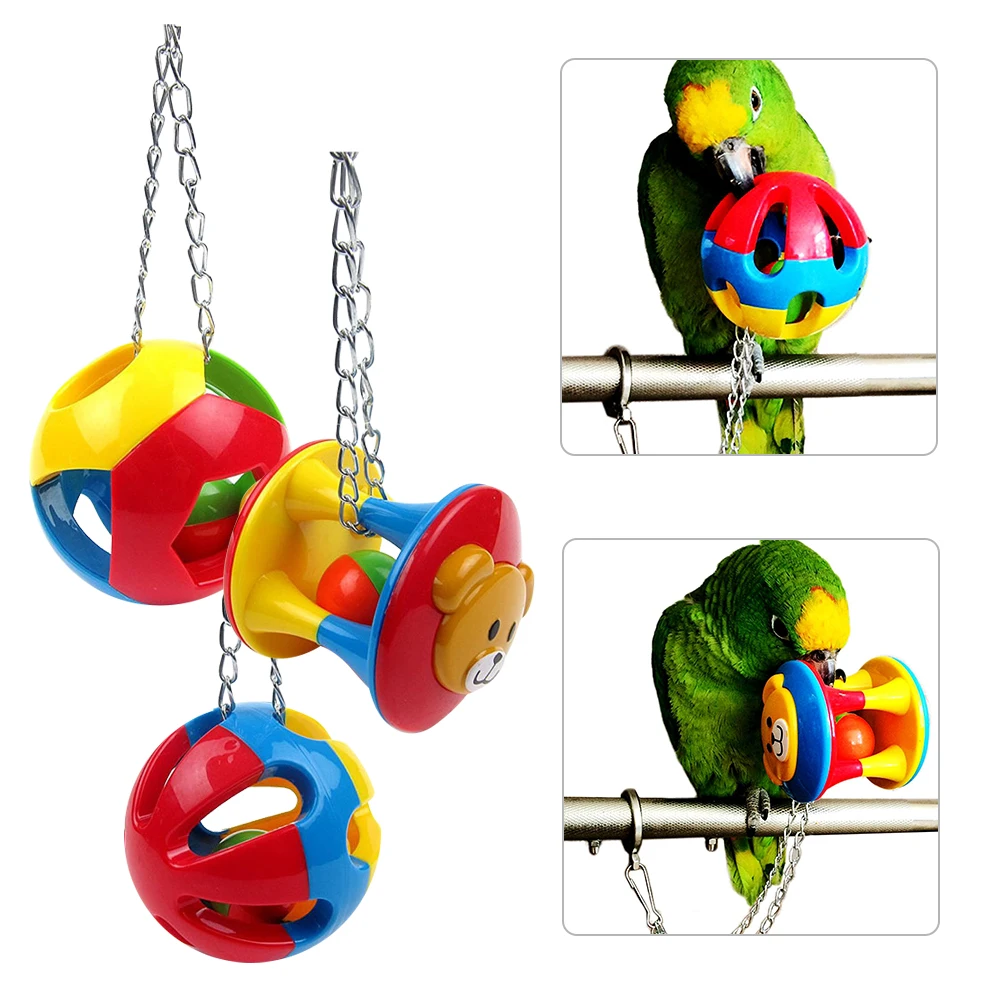 

Пластиковый полый шар в форме цветка для домашних животных, попугаев, кольцо-колокольчик, подвесная жевательная игрушка, попугай, цепочка, мяч, игрушки, качели, клетка, подвесная игрушка для птиц