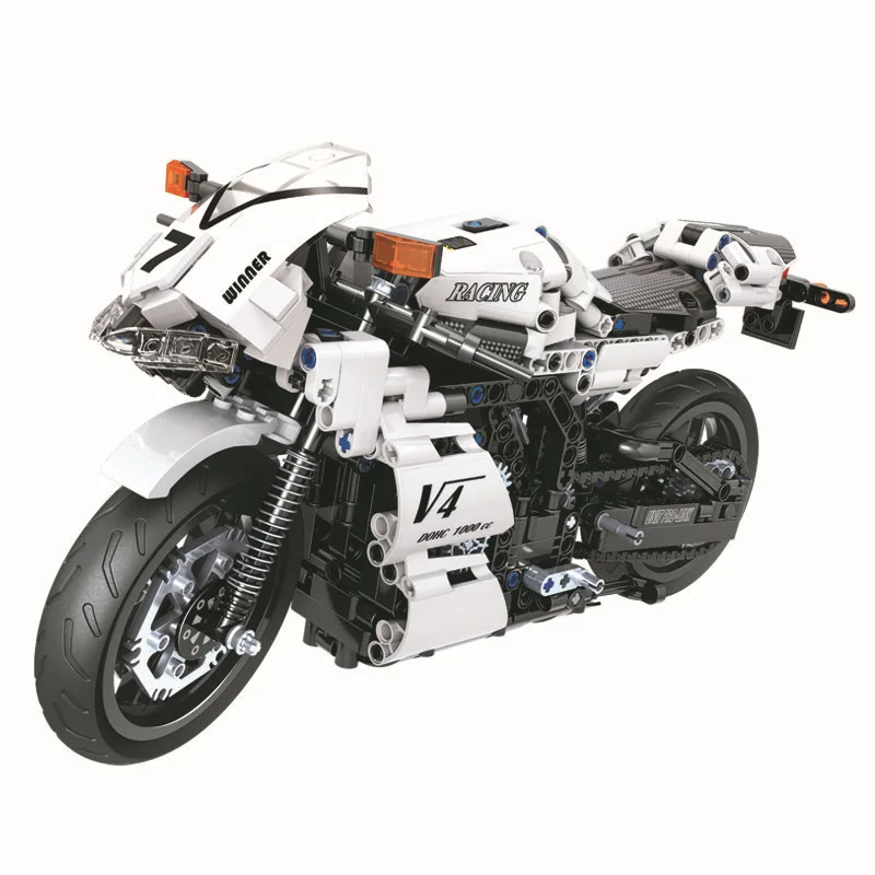 

Winner 7047 716PCS High-tech Motorbike Series White Racing Motorcycle Building Blocks Moto Model Educational Bricks Kids Toys