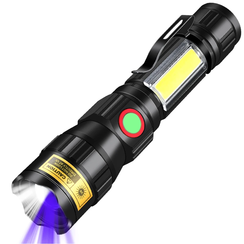 

Portable T6 COB 365nm LED UV Lights Multifunctional 350lm 7 Modes Repair Inspection Auxiliary Working Flashlight