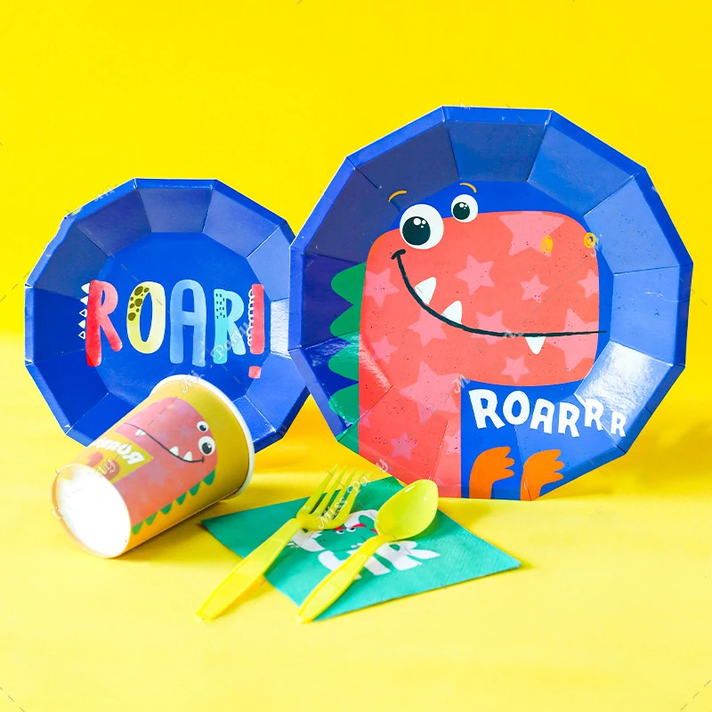 

Dinosaur Theme Party Dinosaur Decorations Disposable Tableware Kids Boy Birthday Jungle Party Baby Shower Favor Party Supplies