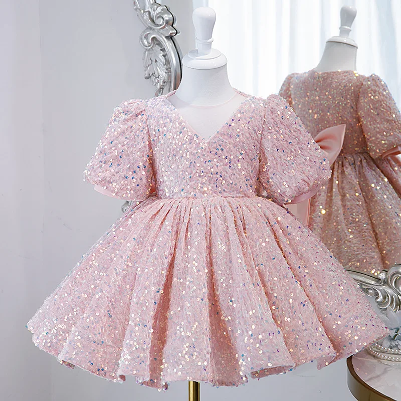 Sequin Lace Tutu Girl Baby Baptism Clothes Dress For Girl Wedding Christening Gown Infant Baby Dress 1 Year Birthday Party Wear images - 6