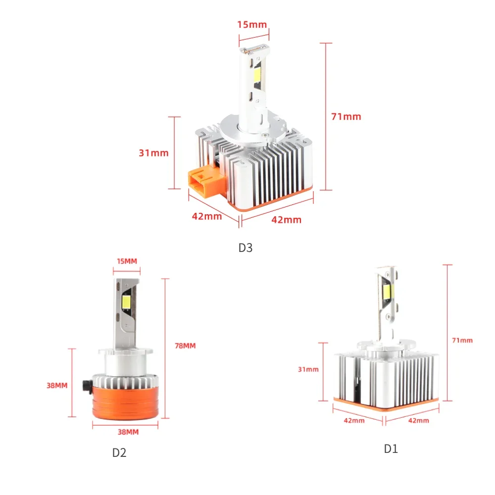 D Series LED D3 D1 D2 1:1 Автомобильная лампа фара 800 Вт 38000LM Светодиодные фонари для