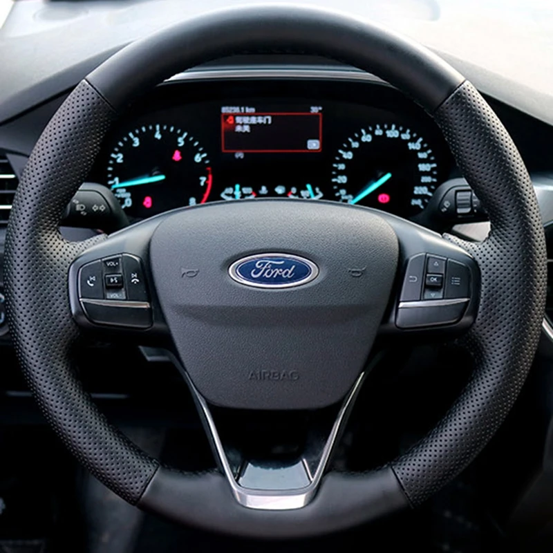 

Оплетка на руль автомобиля из натуральной кожи 100%, подходит для Ford Focus 4 2019 2020 Fiesta 2017-2019 Tourneo 2018 2019