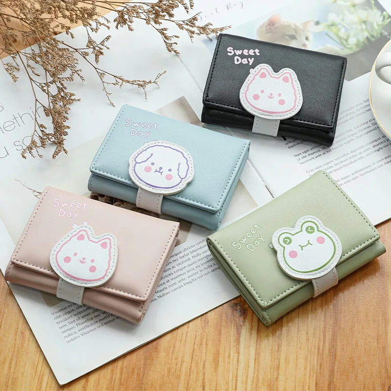 

Kawaii Animals Women Wallet Money Bags Short Purse Female Small Card Holder Girl Bag Ladies Card Holder Coin Purse Woman Wallets