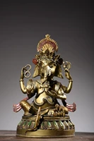 11 tibetan temple collection old bronze painted ganesha like the god of wealth elephant god of wealth lotus platform buddha