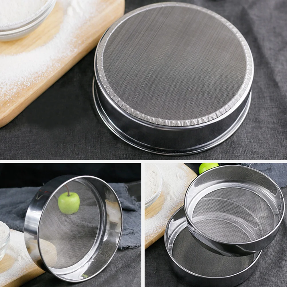 

Sifter Flour Sieve Strainer Round Baking Mesh Sifting Pasta Cake Steel Stainless Fine Kitchen Handshaker Metalhandheld Cooking