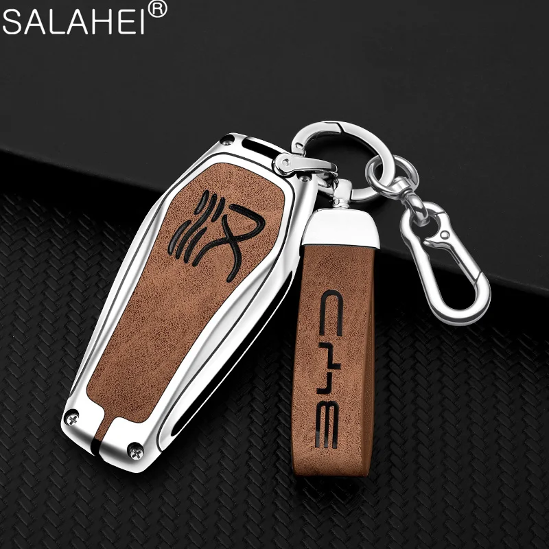 

Zinc Alloy Car Smart Remote Key Fob Case Cover Protector Shell Bag For BYD Han Ev Dmi 2020 2021 Keyless Keychain Accessories