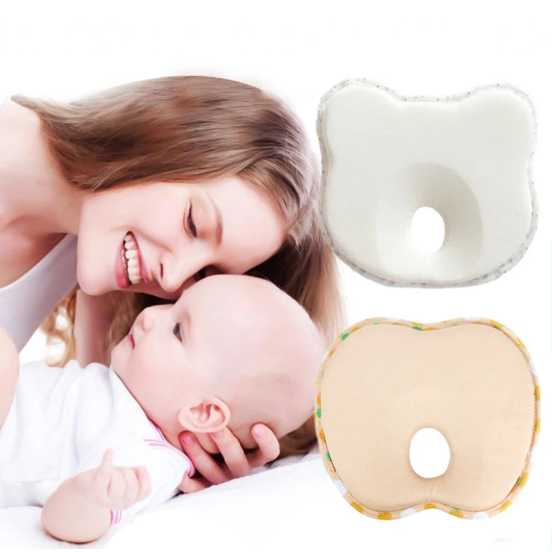 

Infant Anti Roll Sleeping Pillow 0-18M Newborn Baby Pillows Bear Head Shape Toddler Baby Head Protection Cushion Baby Bedding