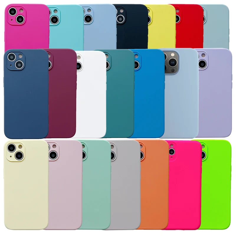 

New Original Silicone Phone Shell Precise Hole Position All-inclusive For 13 Pro Max 7 8 X XS XR 11 12 Series Mobile Case