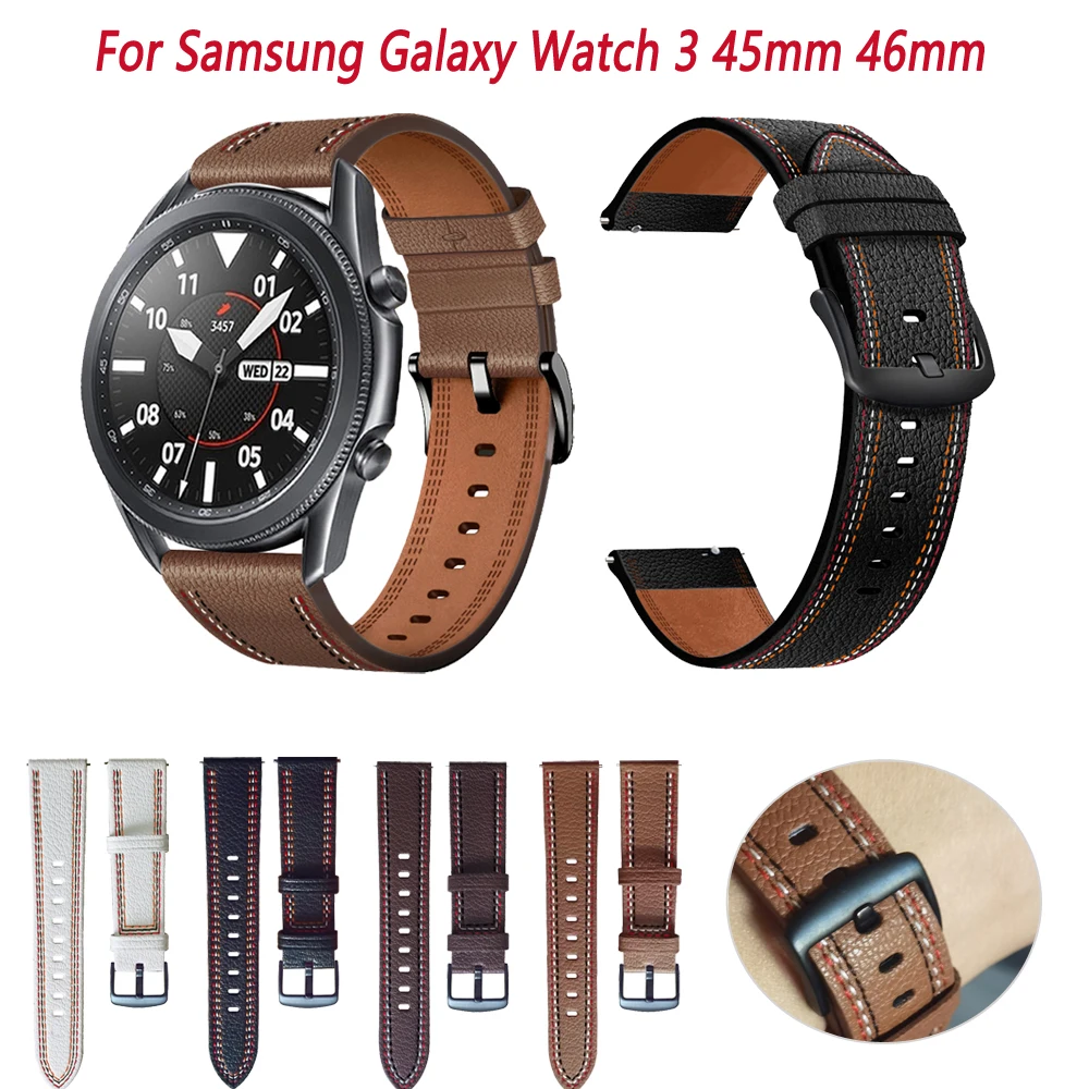 Ремешок кожаный для Samsung Galaxy Watch 3, 45 мм, 22 мм